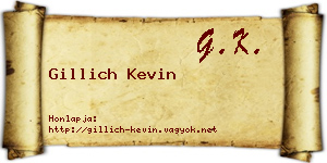 Gillich Kevin névjegykártya